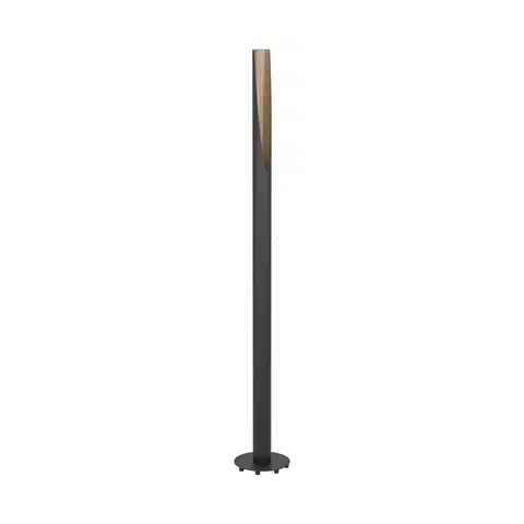 Stojací lampy EGLO LED stojací lampa Barbotto v černé/dubové dřevo