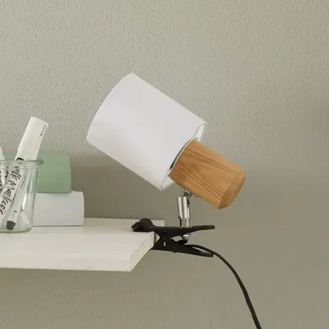 Stolní lampy a lampičky s klipem Spot-Light Moderní svítilna s klipem Clampspots bílé stínidlo