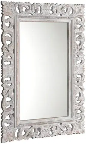 Koupelnová zrcadla SAPHO SCULE zrcadlo ve vyřezávaném rámu 80x120cm, bílá IN324