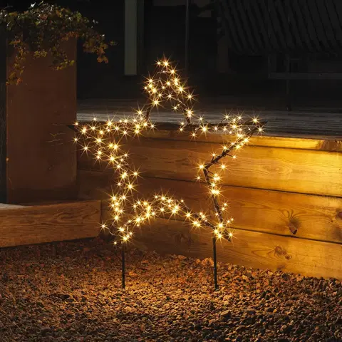 Vánoční venkovní dekorace Konstsmide Christmas LED kovová hvězda, černá se zemními hroty