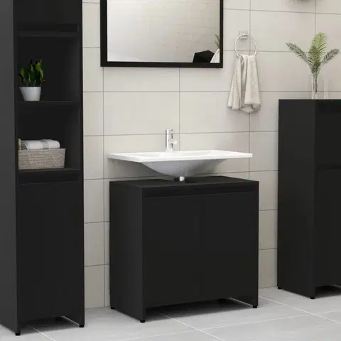 Koupelnové skříňky Skříňka pod umyvadlo DTD Dekorhome Černá