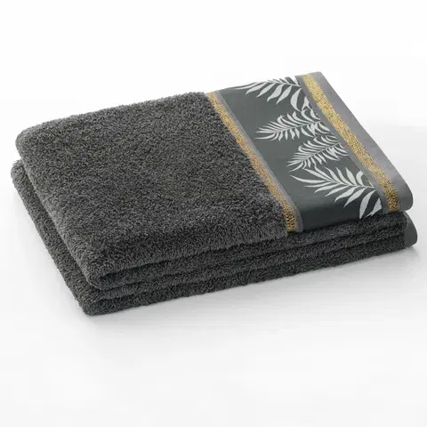 Ručníky Bavlněný ručník AmeliaHome Pavos grafitový, velikost 70x140
