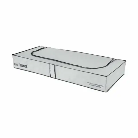 Úložné boxy Compactor Nízký textilní úložný box Compactor "My Friends"  108 x 45 x15 cm, šedo-bílý