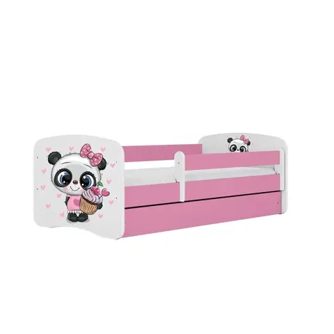 Dětské postýlky Kocot kids Dětská postel Babydreams panda růžová, varianta 70x140, se šuplíky, bez matrace
