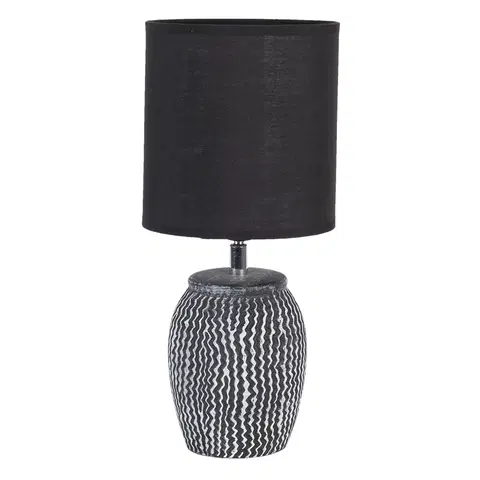 Lampy Šedo černá stolní lampa Mattia s oválným stínidlem - Ø 15*36 cm / E27 Clayre & Eef 6LMC0043