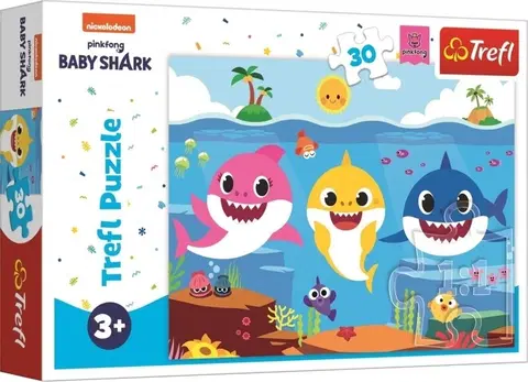 Hračky puzzle TREFL - Puzzle 30 - Podmořský svět žraloků / Viacom Baby Shark