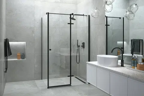 Sprchové kouty HOPA Obdélníkový sprchový kout PIXA BLACK Rozměr A 120 cm, Rozměr B 80 cm, Směr zavírání  Levé (SX) BCPIXA1280OBDLB