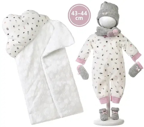 Hračky panenky LLORENS - M843-36 obleček pro panenku miminko NEW BORN velikosti 43-44 cm