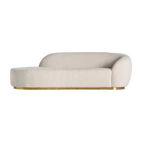 Luxusní a designové sedačky Estila Art deco buklé sedačka Minneapolis v bílé barvě se zlatou kovovou podstavou 237cm