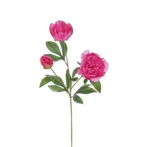 Květiny Umělá pivoňka, 67 cm, tmavě růžová