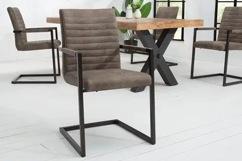Luxusní jídelní židle Estila Designová prošívaná židle Modern Royal tmavě šedá