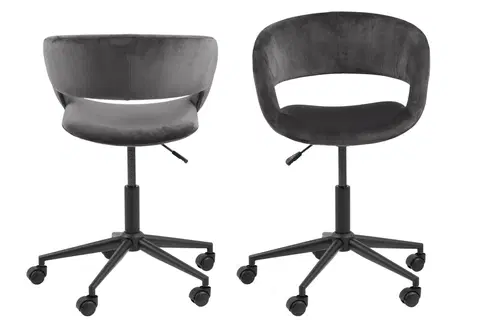Kancelářská křesla Dkton Designová kancelářská židle Natania tmavě šedá