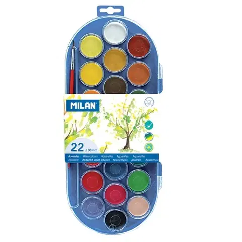 Hračky MILAN - Barvy vodové - 22 barev, 30mm