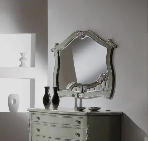 Luxusní a designová zrcadla Estila Rustikální nástěnné zrcadlo Soraya s dřevěným vyřezávaným rámem 120cm