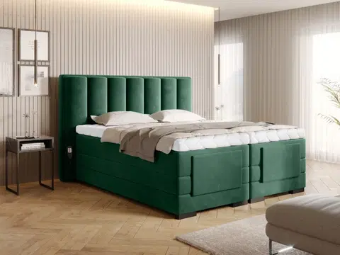 Postele Čalouněná postel VEROS Boxsprings 140 x 200 cm Lukso 35