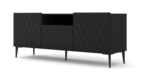 Televizní stolky TV stolek DIUNA 145, černý mat