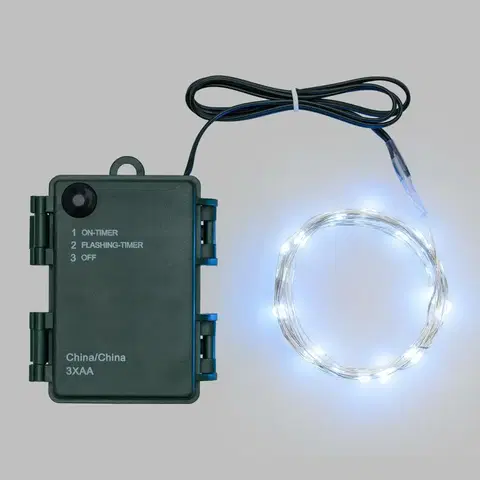 LED osvětlení na baterie Xmas King XmasKing Led bateriový řetěz 16m 160LED venkovní, studená bílá