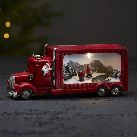 Vánoční vnitřní dekorace STAR TRADING Merryville - LED světlo truck Santa Claus
