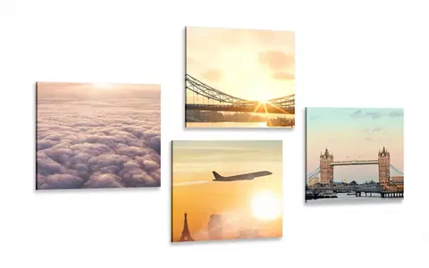 Sestavy obrazů Set obrazů Londýn s východem slunce