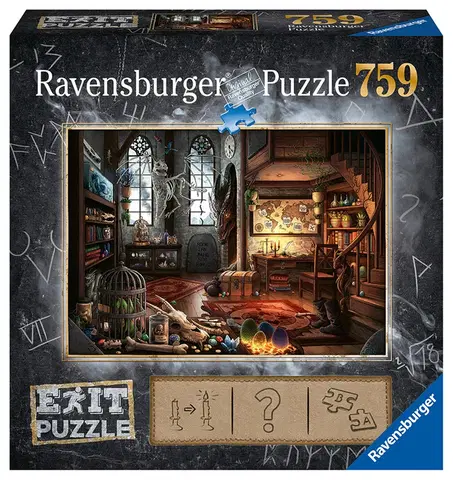 Hračky puzzle RAVENSBURGER - Exit Puzzle: Dračí laboratoř 759 dílků