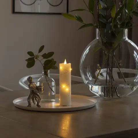 LED svíčky Konstsmide Christmas LED vosková svíčka krémová barva jantarová 17,8 cm