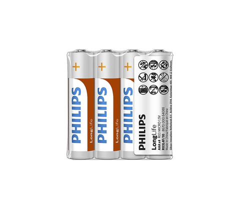 Baterie primární Philips Philips R03L4F/10 - 4 ks Zinkochloridová baterie AAA LONGLIFE 1,5V 