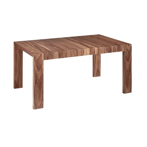 Designové a luxusní jídelní stoly Estila Dřevěný rozkládací jídelní stůl Vita Naturale hnědý ořechový 160cm
