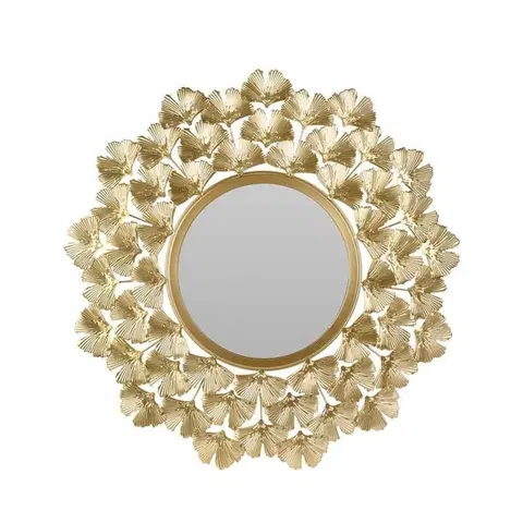 Zrcadla DekorStyle Nástěnné zrcadlo GINKGO BILOBA 52 cm zlaté