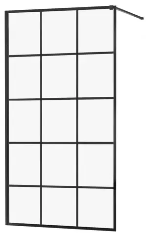Sprchové zástěny MEXEN/S KIOTO Sprchová zástěna WALK-IN 120x200 cm 8 mm, černá, černý vzor 1 800-120-101-70-77
