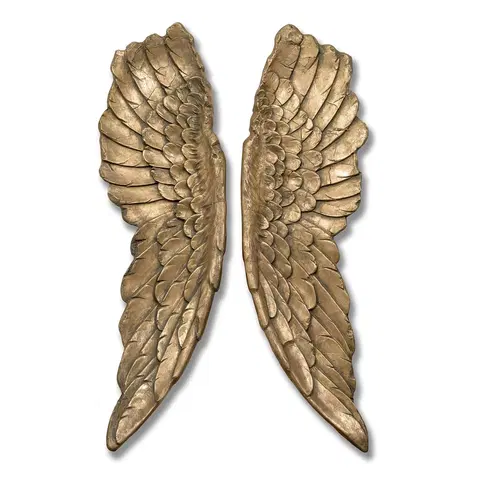 Luxusní stylové sošky a figury Estila Luxusní dekorace Andělská křídla 104cm zlaté (2ks)
