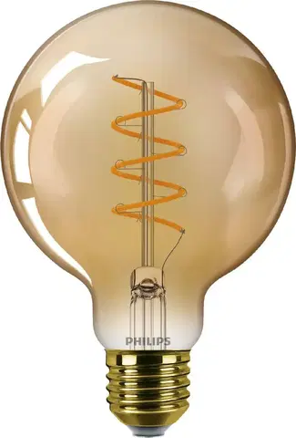 LED žárovky Philips LED filament žárovka E27 G95 5,5W (40W) 470lm 2200K stmívatelná, jantarová