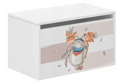 Truhly a komody Dětský úložný box se zvířátky 40x40x69 cm