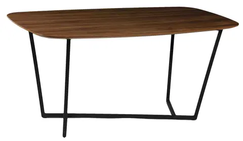 Designové a luxusní jídelní stoly Estila Moderní hnědý jídelní stůl Vidar ve skandinávském stylu v obdélníkovém tvaru s černou kovovou podstavou 160cm