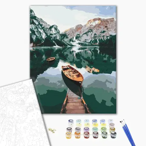 Příroda Malování podle čísel čiré horské jezero