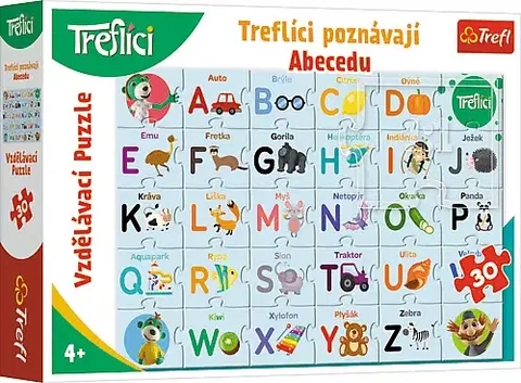 Hračky puzzle TREFL - Vzdělávací puzzle 30 dílků - Treflíci poznávají abecedu CZ / Trefl