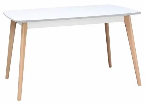 Jídelní stoly Kasvo jídelní stůl EMILIO - pevný buk/bílá 130x85 cm