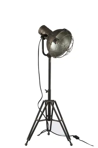 Lampy Stojací lampa kulatá v kovově šedé barvě - 35*30*93 cm J-Line by Jolipa 78453