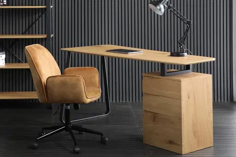 Psací stoly LuxD 25500 Designový psací stůl Kiana 160 cm vzor dub