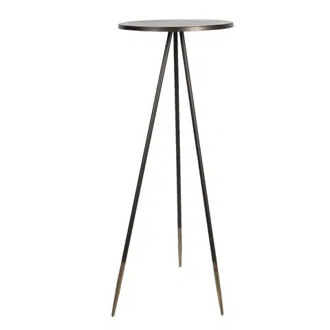 Konferenční stolky Černý odkládací stolek Robin - Ø 50*100 cm Clayre & Eef 5Y0831