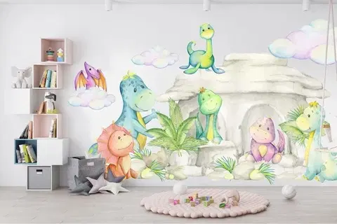 Zvířátka Nálepka na zeď pro děti kreslený svět dinosaurů