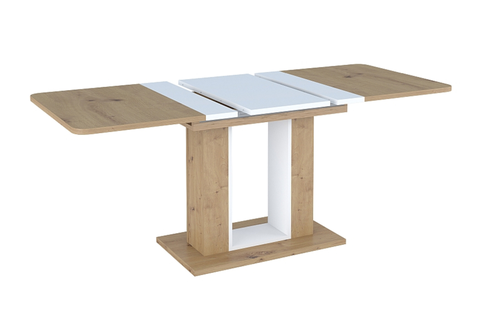 Jídelní stoly Expedo Rozkládací jídelní stůl MINESOTA, 140-180x76x80, dub artisan/bílá