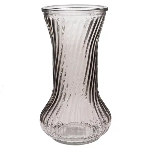 Vázy skleněné Skleněná váza Vivian, hnědá, 21 x 10 cm