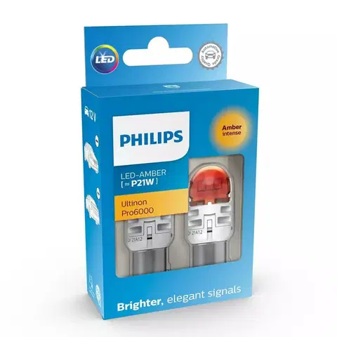 Autožárovky Philips LED P21W 12V 2,3W Ultinon Pro6000 SI Amber Intense 2ks 11498AU60X2