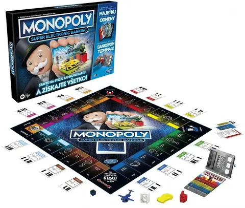 Hračky společenské hry HASBRO - Monopoly Super elektronické bankovnictví SK