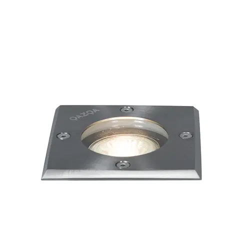 Venkovni zemni reflektory Broušená bodová ocel 10,5 cm IP65 - Basic Square