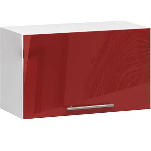 Kuchyňské dolní skříňky Ak furniture Závěsná kuchyňská skříňka Olivie W 60 cm bílá/červená lesklá