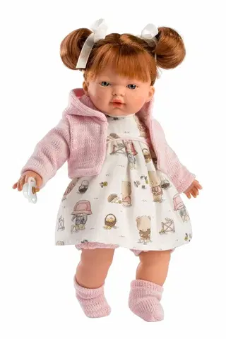 Hračky panenky LLORENS - 33138 LEA - realistická panenka se zvuky a měkkým látkovým tělem - 33 cm