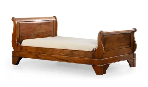 Luxusní a stylové postele Estila Koloniální luxusní postel M-VINTAGE z masivního dřeva s vyřezáváním 105cm