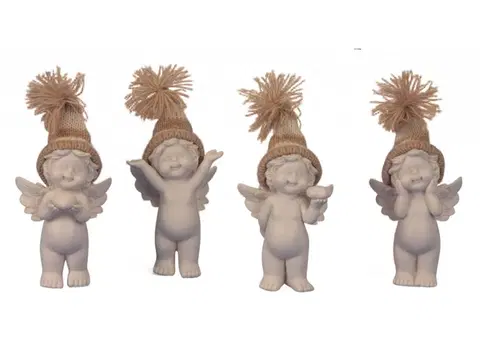 Sošky, figurky-andělé Anděl s čepičkou 11cm různé druhy