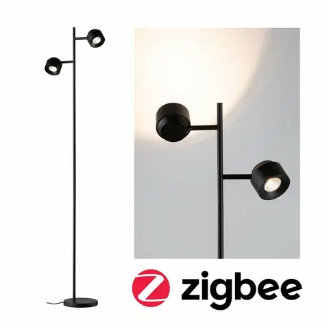 Chytré osvětlení PAULMANN LED stojací svítidlo Smart Home Zigbee Puric Pane 2700K 2x3W černá